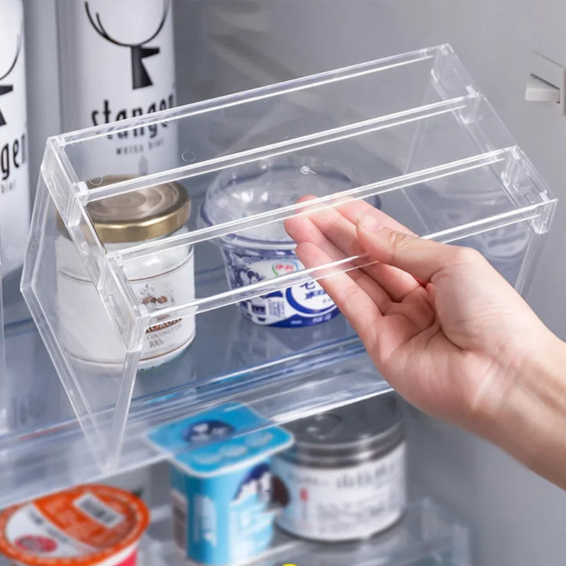 Carvallo-Organizer ClearStack Duo | Transparent hyllavdelare | Platsbesparande förvaringshylla | 14,7×11,1×10,7 cm / 21,7×11,1×10,7 cm