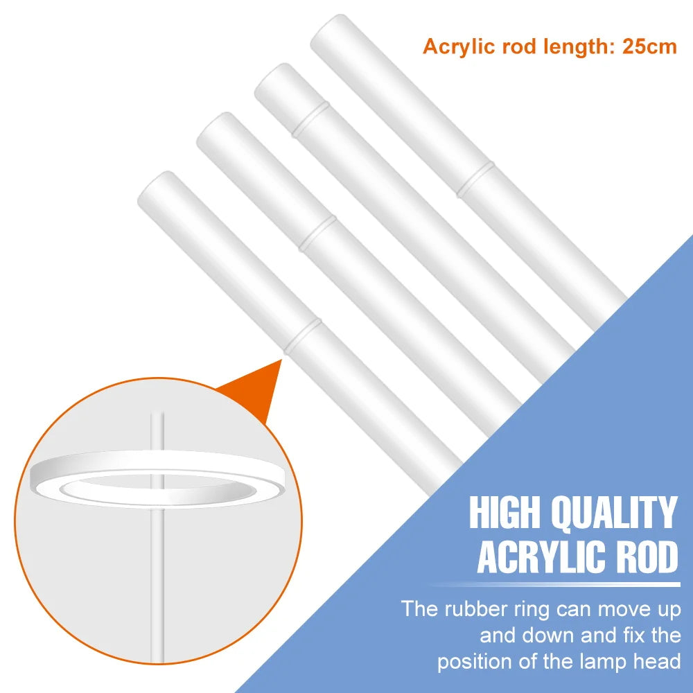 Carvallo Luminara Ring | LED-växtbelysning med timerfunktion | 1–4 huvuden | USB-driven & 5-stegs dimbar