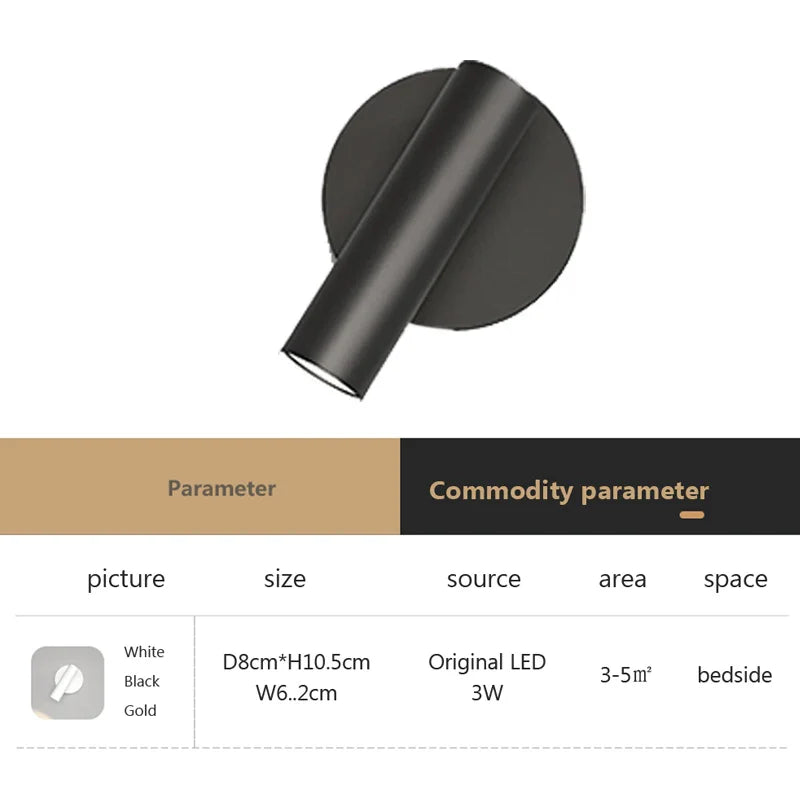 FlexiLicht - LED Vägglampa Lättläsningslampa för Sovrum, Hotell och Nattbruk