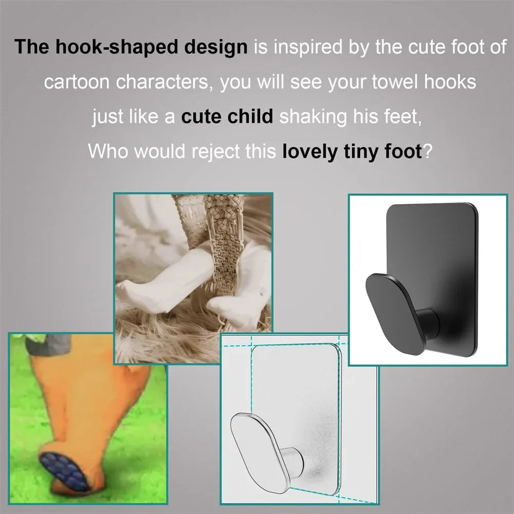 Carvallo Självhäftande Väggkrokar i Rostfritt Stål | Tung belastning | Utan borrning | För bad, kök & garderob