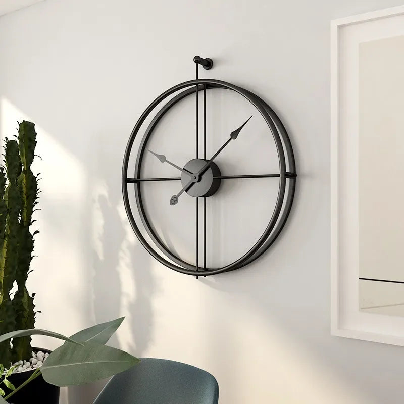 LuxeTijd - Tyst Väckarklocka 50/60cm för Moderna Interiörer