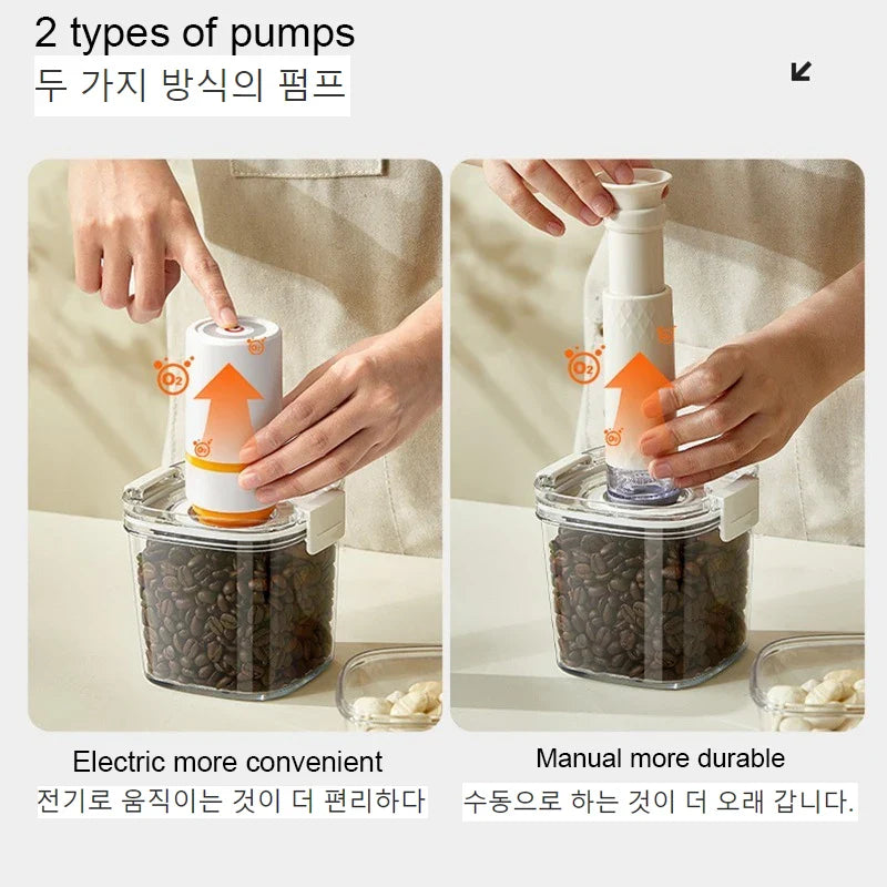 Carvallo Jar Vakuum-Freshkeeping Container | Lufttät Förvaringsbehållare för Kaffe, Te & Müsli | Fukt- och Aromskydd | Stapelbar