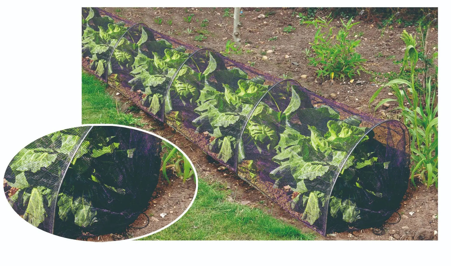 Carvallo ProTunnel Gartentunnel-växthus 3 m | Robust metallram med UV-skyddsnät och täckning | För grönsaker, örter och växtodling