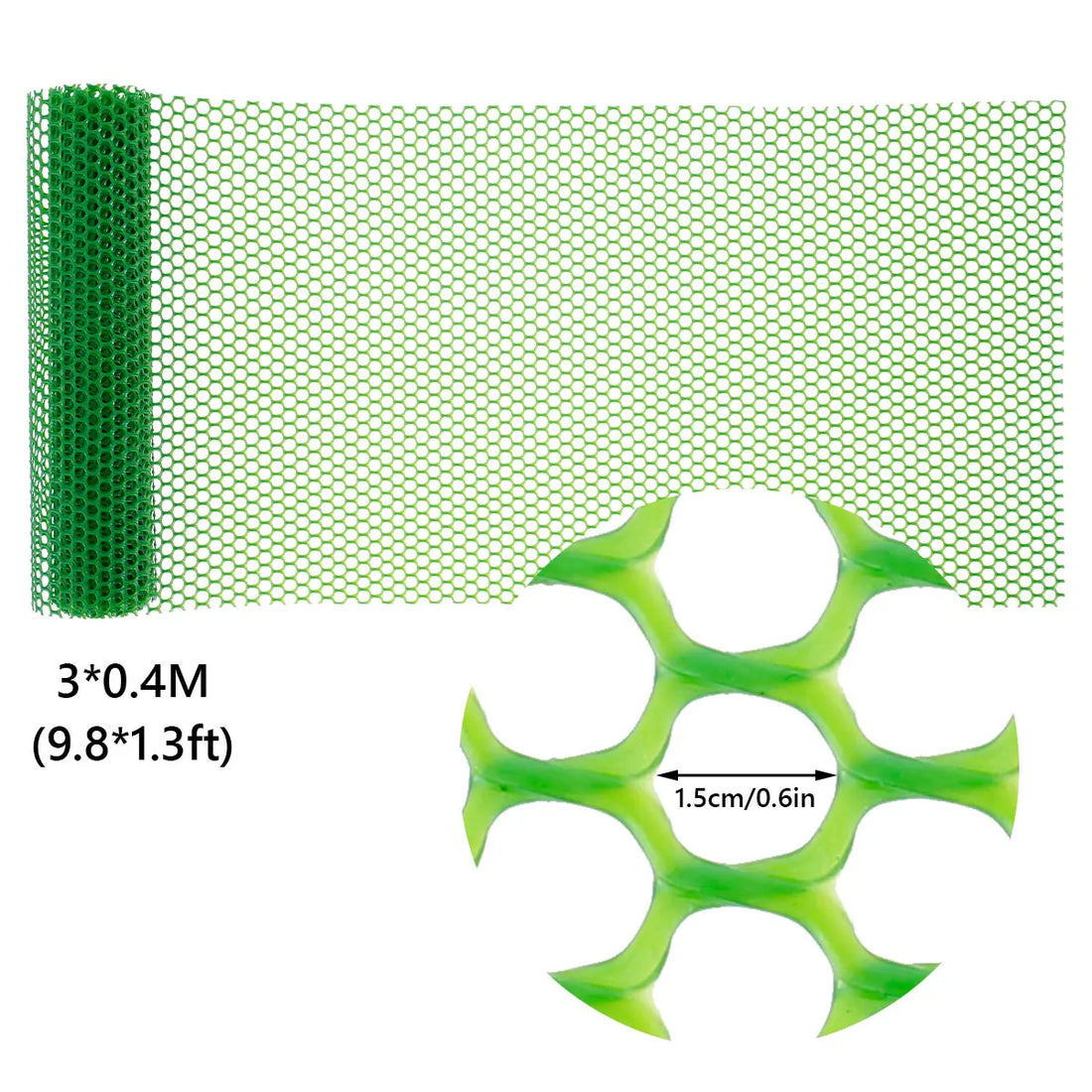Carvallo Mesh | Plaststängselnät för trädgård &amp; stångskydd | 300 × 40 cm / 600 × 40 cm | Väderbeständig &amp; kan anpassas