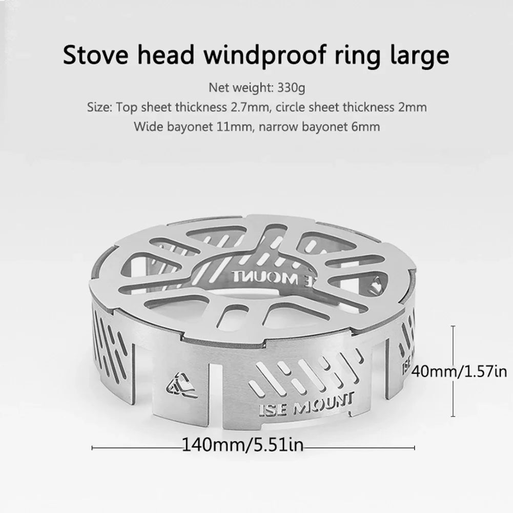 Carvallo VindskyddsrIng för Campingkök | Rostfritt stål | Värmebeständig & Stabil | För 3- & 4-punktsbrännare