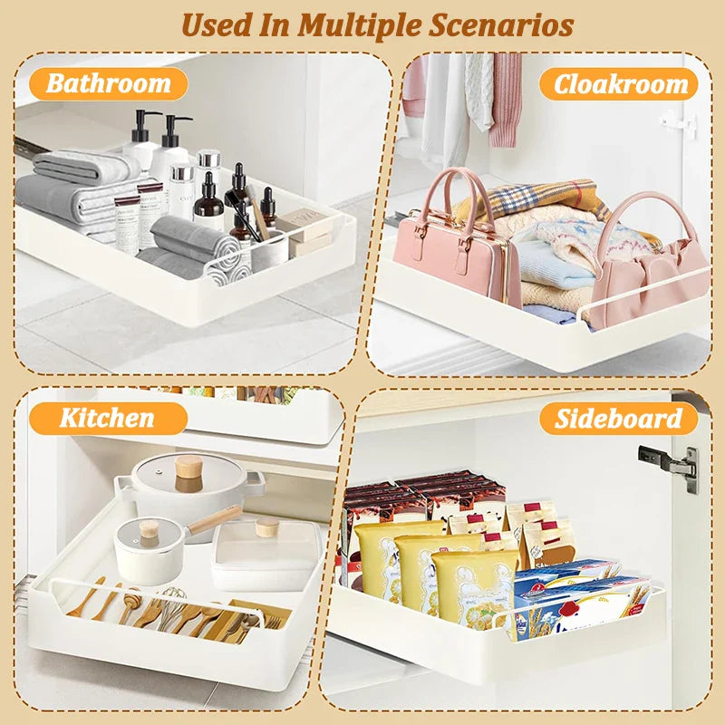 Carvallo SlideMaxx | Utdragbar organiser utan borrning | Stabil hylla för kryddor och förråd | Kolstål Beige