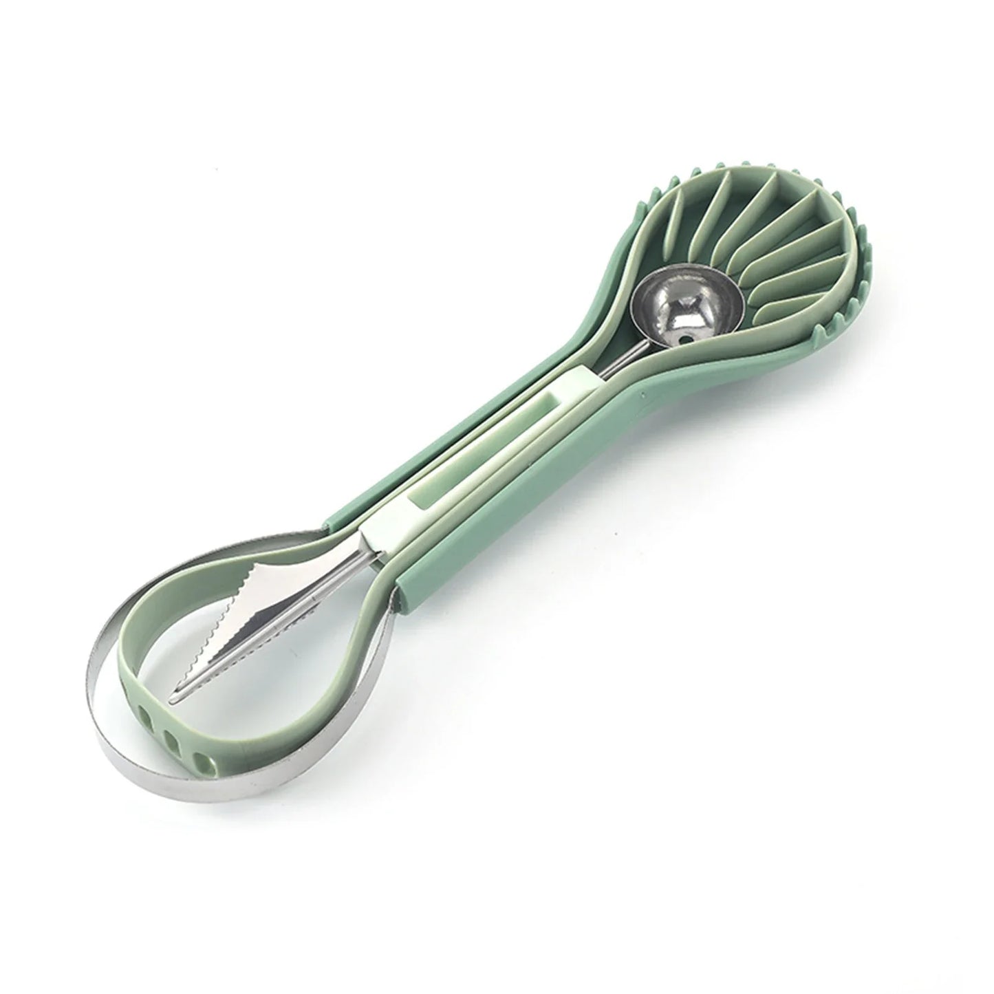 Carvallo 3-i-1 Vattenmelon Skärare & Fruktskopa | Multifunktionellt Fruktverktyg med Kärnlösare & Snida Kniv