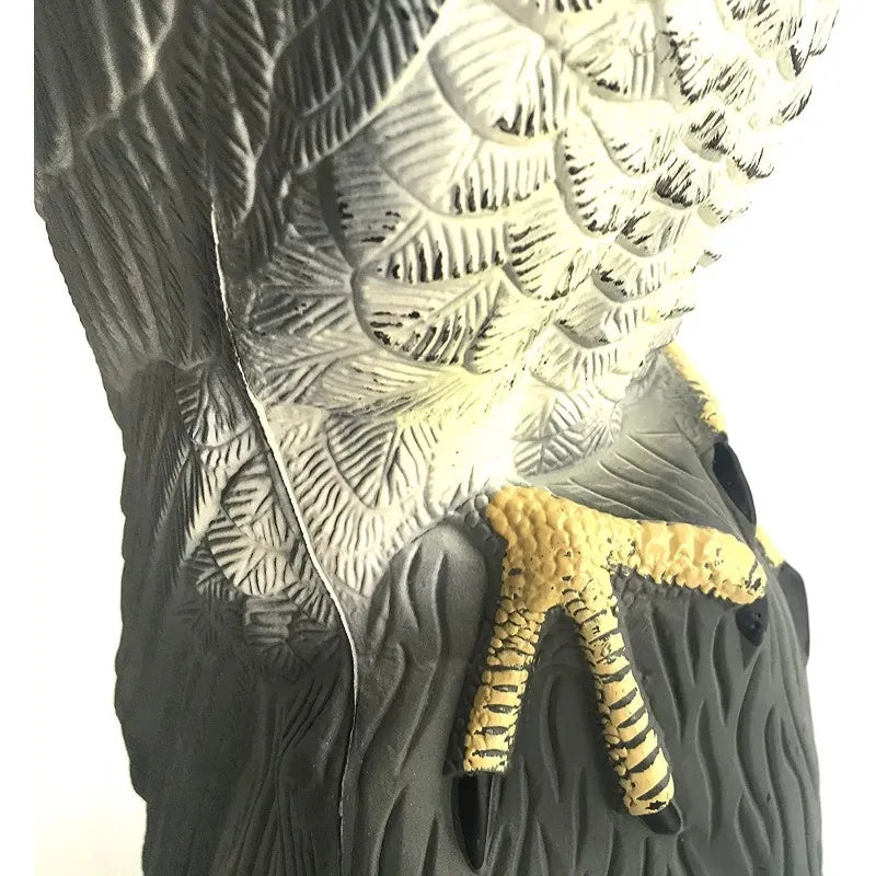 Carvallo BirdGuard Vogelschreck Grevfågel Dekofigur | Realistisk örnattrapp i plast | För trädgård & balkong