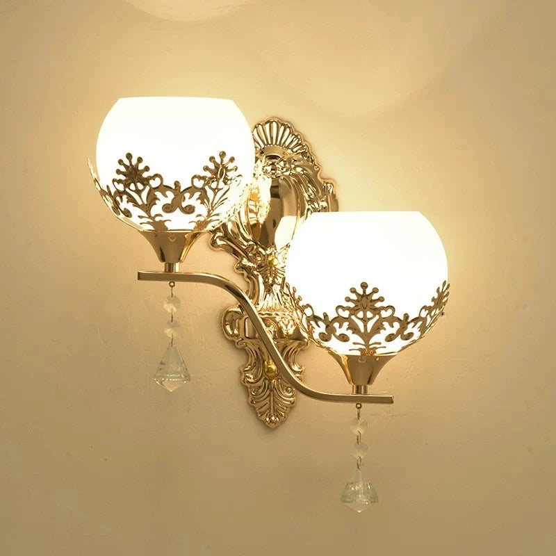 CrystalLuxe - LED Vägglampa Guld Sovrum &amp; Vardagsrum Stämningsbelysning