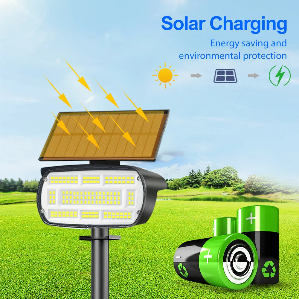 Carvallo Heliora 136LED | Ultrahel & väderbeständig | IP65 Trädgårdsspotlight med 3 ljusstyrkelägen & 215 ft² ljusområde