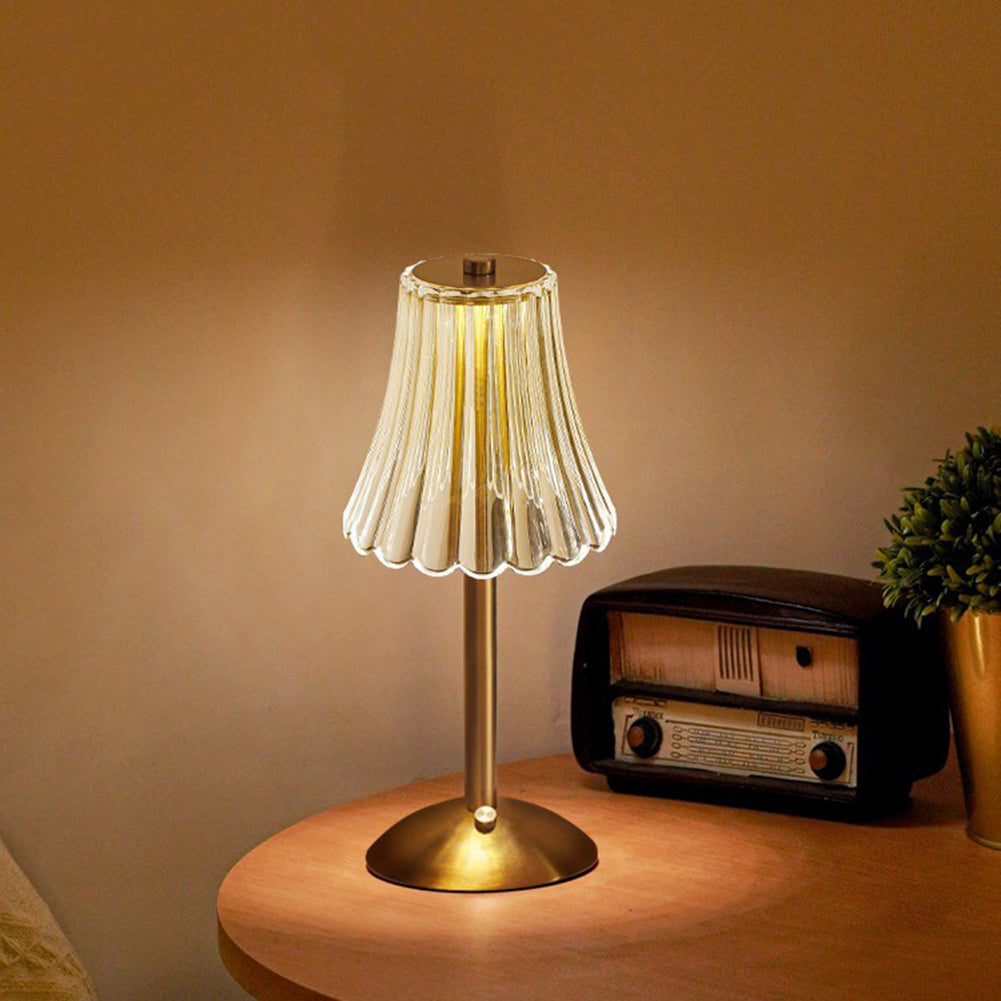 Guld Kristall Bordslampa