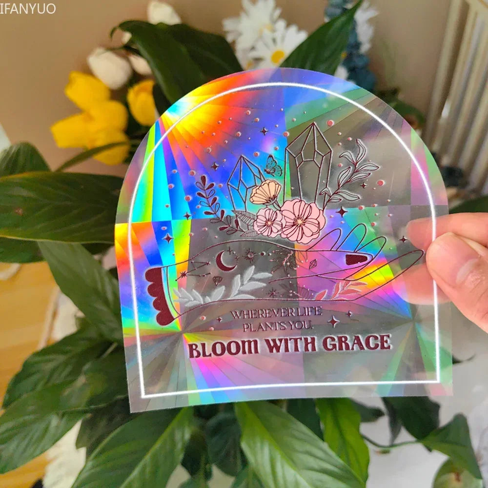 Carvallo fönsterdekal solfångare | Självhäftande med 3D-regnbågseffekt | För fönster, väggar & dekoration