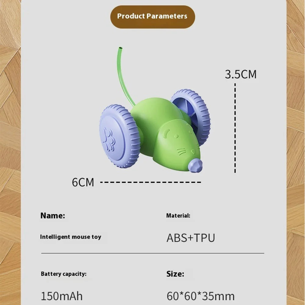 Carvallo-Leksak Mus | Intelligent hinderd undvikelse | Återuppladdningsbar | Grön-Vit