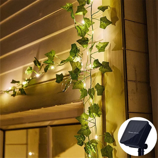 Carvallo-Lichterkedja SoliBlossom | Solrosdekoration med blad | Varmvit | 8 lägen | För trädgård, staket & bröllop