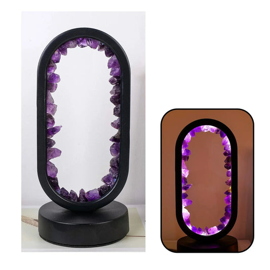 Elegant Amethyst Crystal Lamp – Ambient LED Belysning för Avkoppling