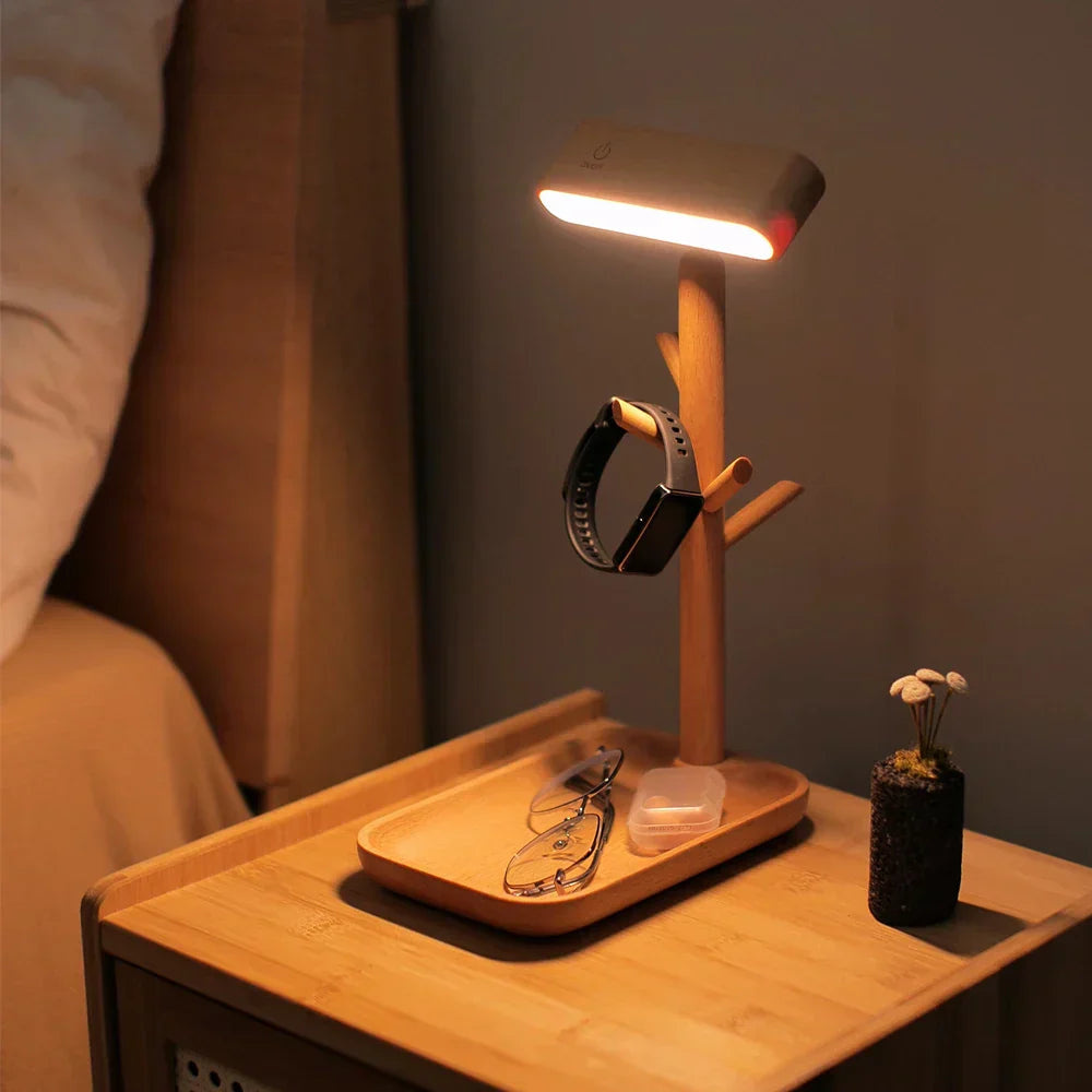 LeafGlow - Elegant Bordslampa med Förvaringsfunktion