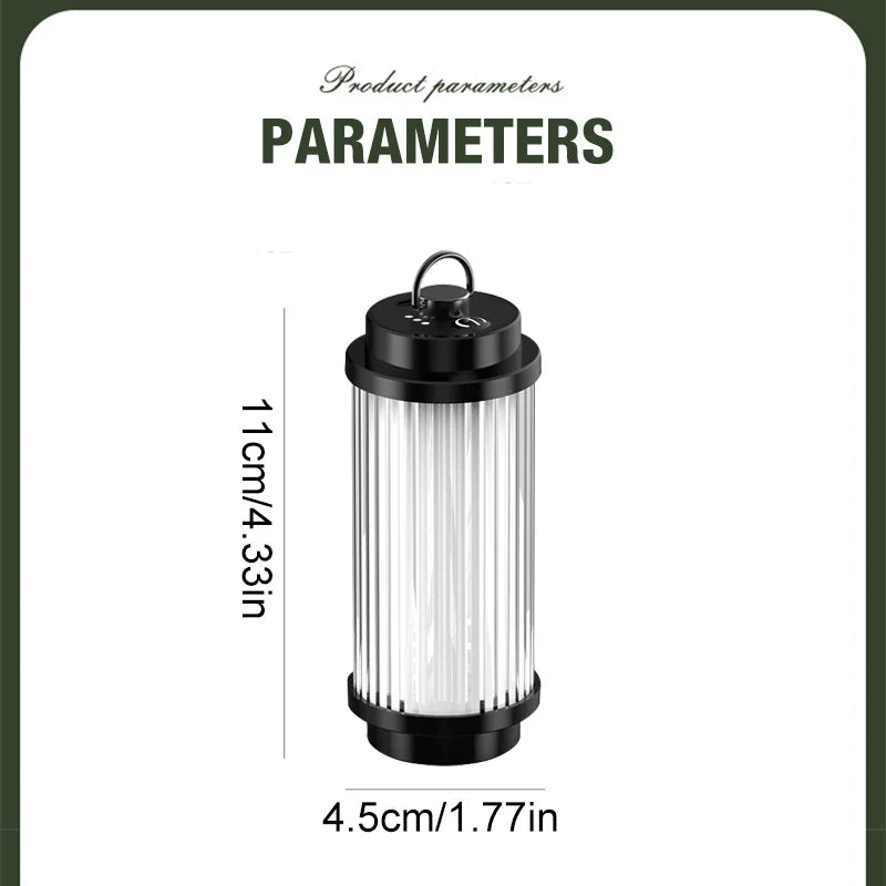 Carvallo Återuppladdningsbar LED-Campinglampa | 3000 mAh batteri | Kompakt tältlampa med 38 LED-lampor | USB-laddning | Mini ficklampa för utomhus & nödsituationer