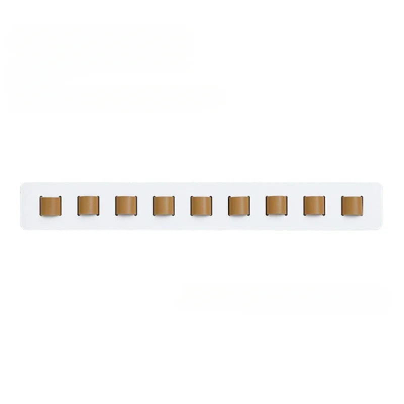 Carvallo väggmontering för glasögon | Trä & PU-läder | Plats för flera sol- & läsglasögon | 40 × 5,3 cm