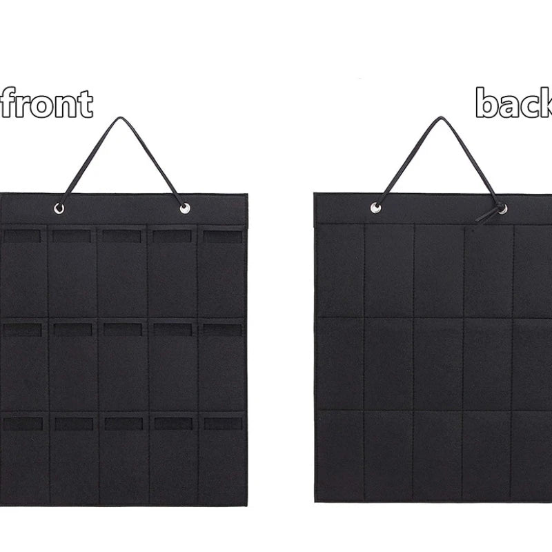 Carvallo Organizer | Väggmonterad glasögonhållare | Fällbar förvaringsväska för solglasögon | Platssparande & dammtålig | 42 × 38 cm