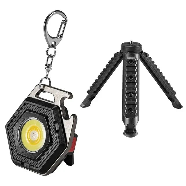 Carvallo Mini LED Campinglampa | USB-C Uppladdningsbar | COB-Arbetslampa med magnetfot | 7 Ljuslägen &amp; IP64 Vattenskydd