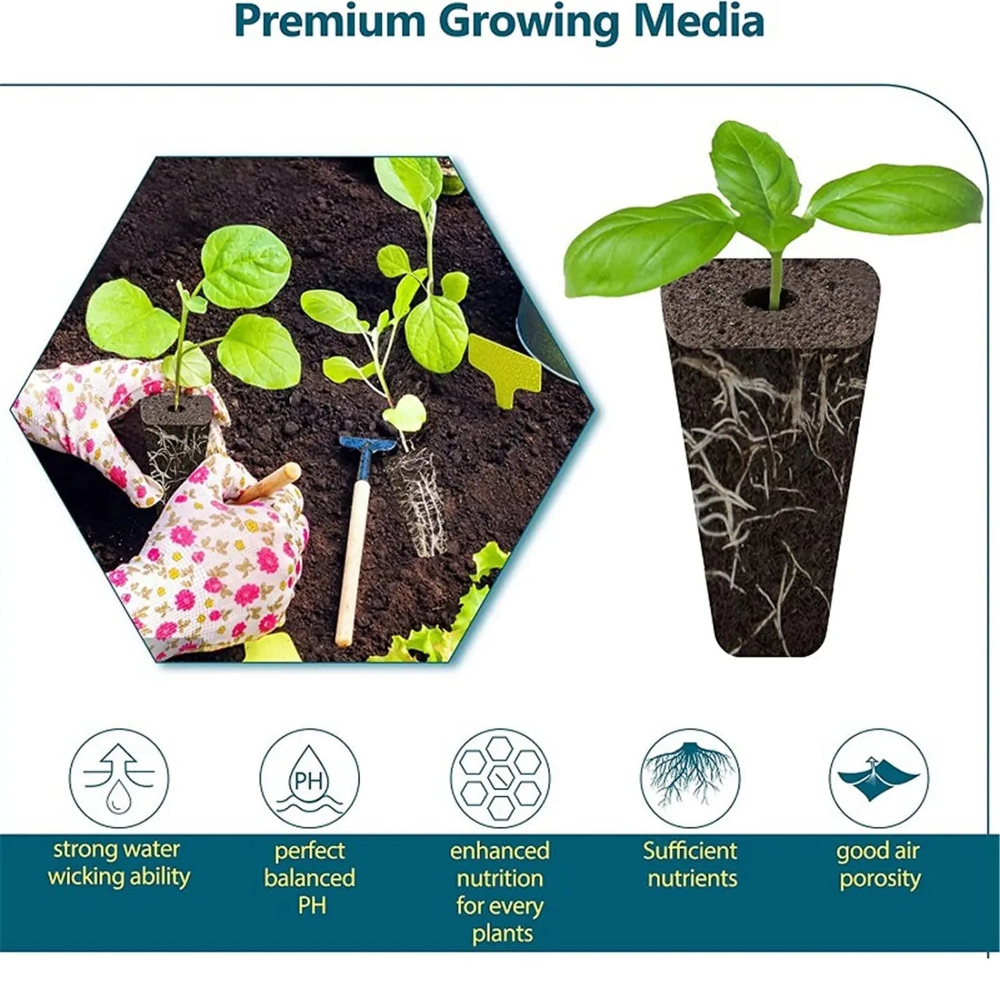 Carvallo Hydroponik Startset 120-delat | Med korgar, svampar & skydd | För inomhusträdgård & uppfödning