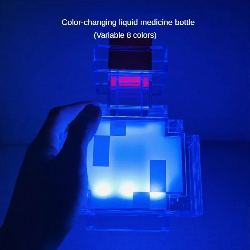 LuxRoyale Minecraft Inspirerad Potion Lampa – Färgväxlande LED Nattlampa med Touchkontroll &amp; USB Uppladdningsbar