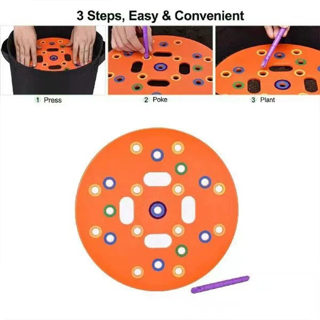 Carvallo CircleTool Planter Help Seed Template Round | Precision Seed Template Made of ABS Plastic | For Even Sowing & Easy Weeding