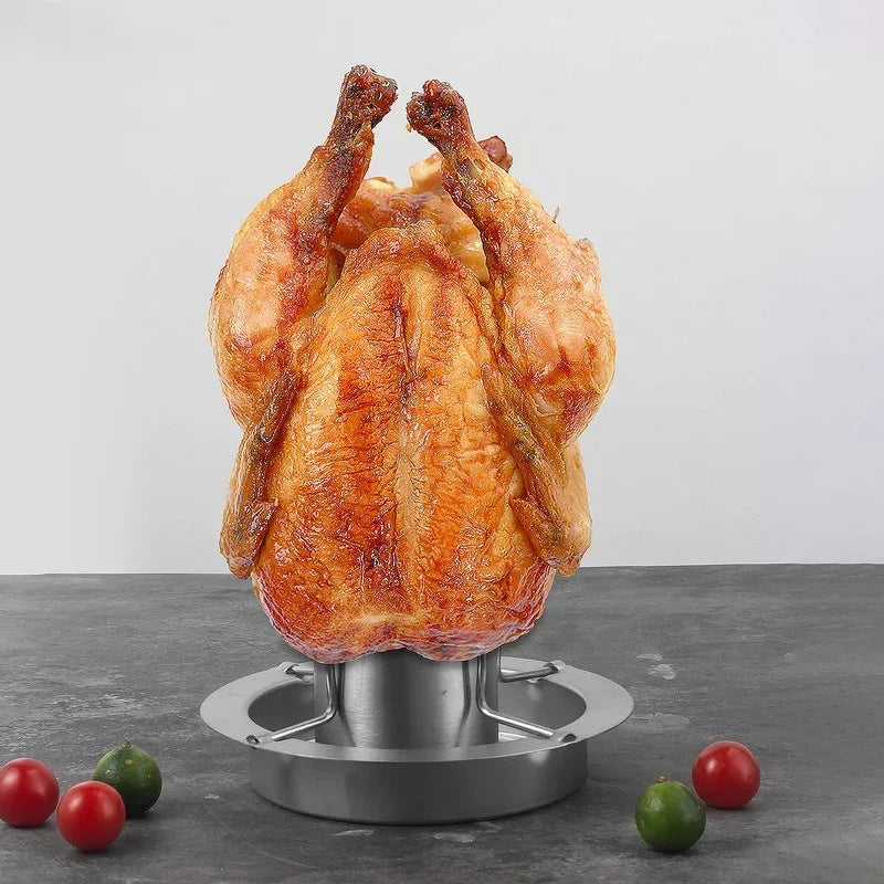 Carvallo Flammstahl | Rostfri kycklinghållare i rostfritt stål | Vertikal grillning | Avtagbar & Rostfri