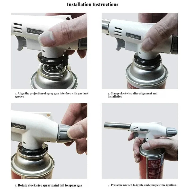 Carvallo ProTorch | Gasbrännare med 1350 °C låga | För butangaspatroner | Elektronisk tändning & temperaturreglering | För kök, camping & utomhus