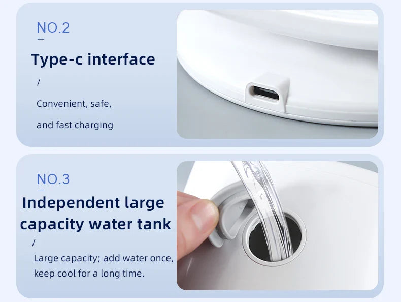 Carvallo Coolivia BreezeLight | 3-i-1 Mini-klimatanläggning, fläkt & luftfuktare | Med LED-stämningsljus & USB-anslutning