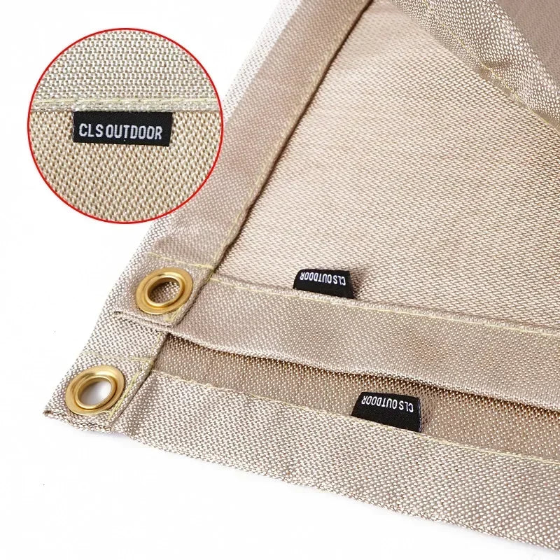 Carvallo Brandskydd Campingmatta | Värmebeständig & Brandsäker | Ideal för Grill & Eldstad | Glasfiber Beige