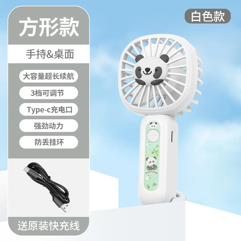 Carvallo-Handventilator BreeziPop | USB-laddning | Tyst & Bärbar | Söt tecknad design