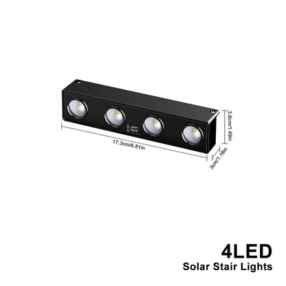 Carvallo LumiFence Solarlampor | 4-pack LED utomhuslampor | IP54 Väderbeständig | Aluminium | För Trädgård, Staket &amp; Terrass