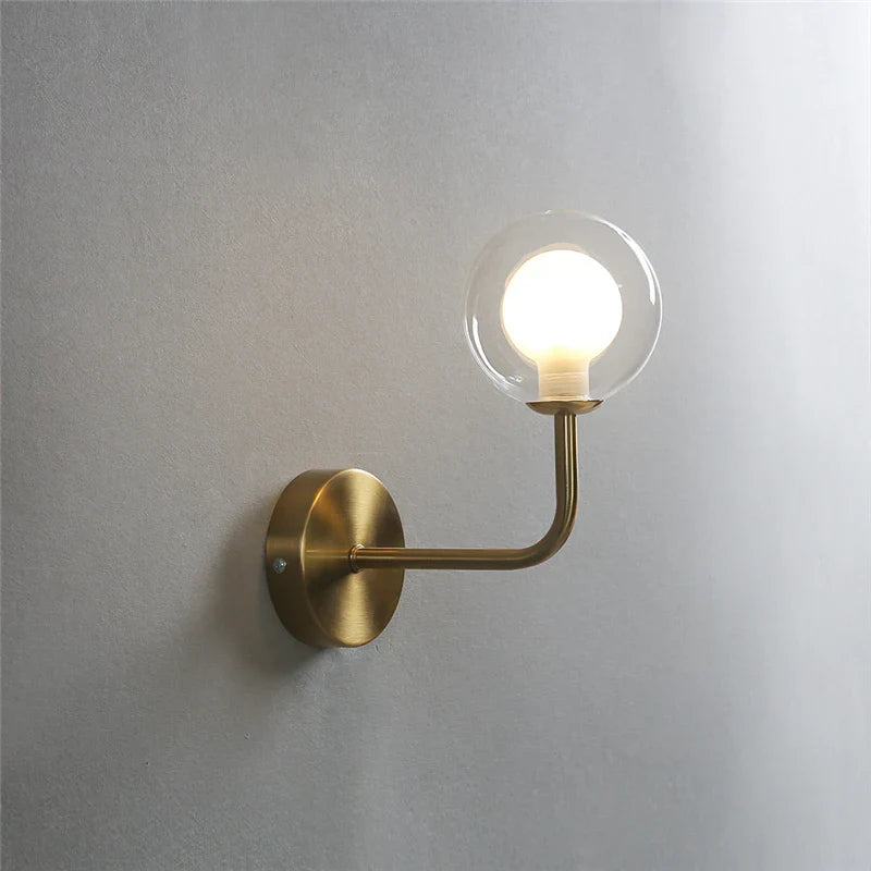 NordicLuxe - Glas Vägglampa - Modern LED Lampa för Sovrum och Vardagsrum