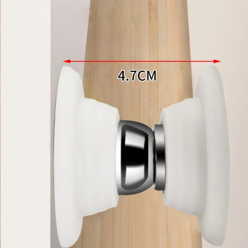Carvallo Magnetisk Dörrstoppare | Utan borrning | Silikonstötdämpare 4,7 cm | Vindsäker & Väggvänlig