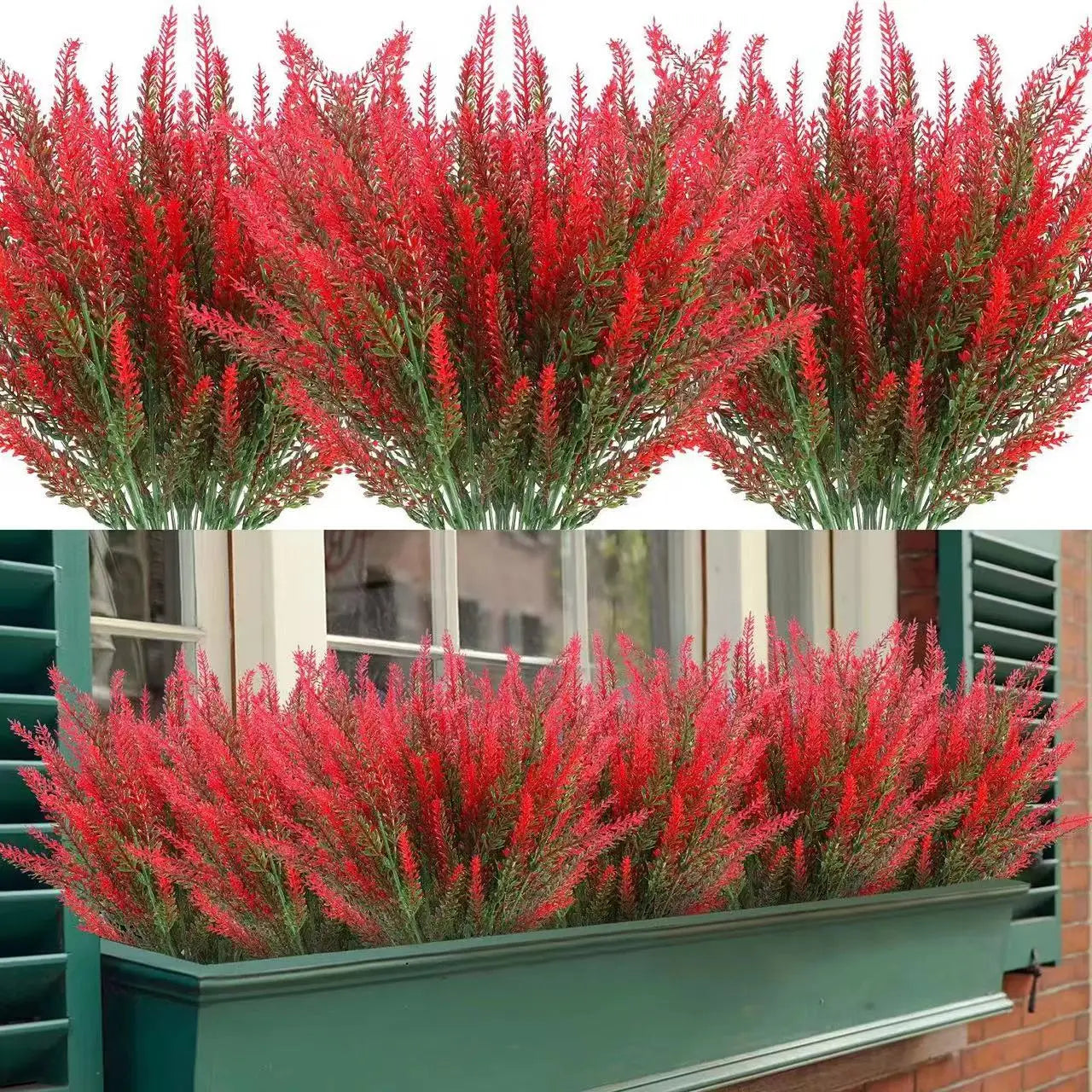 Carvallo Künstlicher Lavendelstrauß | 5-gren | Realistische Blüten & Blätter | 38 cm Höjd | För vardagsrum, balkong & trädgård