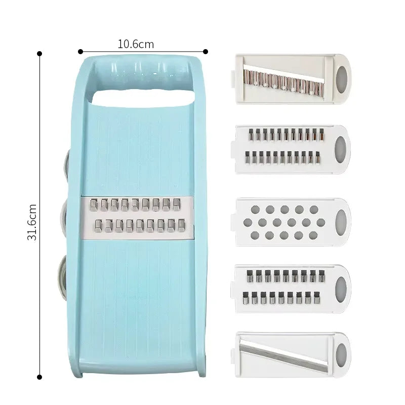 Carvallo 5-i-1 | Manuell & Multifunktionell | Rive, Hyvel, Tärnare | KüchenMeister® Kökshjälp