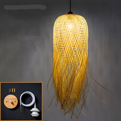 Handvävd bambus hänglampa – Belysning för tehus, restaurang och hotell