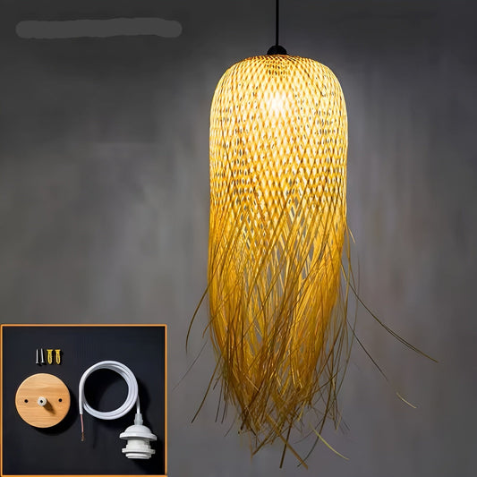 Handvävd bambus hänglampa – Belysning för tehus, restaurang och hotell