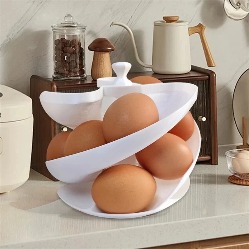 Carvallo RollEgg | Automatisk 3D-rullmekanism | Platsbesparande organizer | För upp till 18 ägg