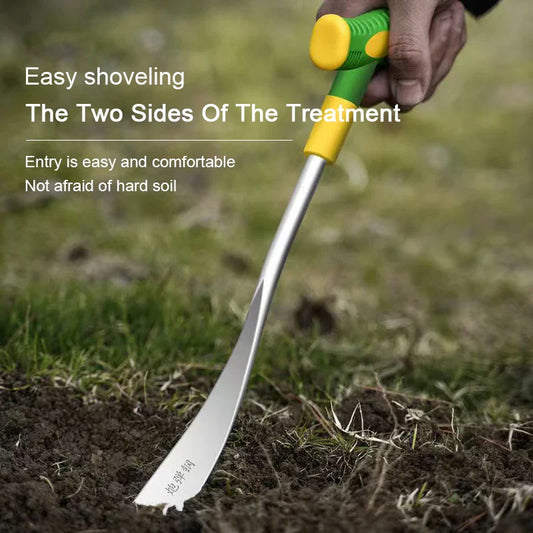 Carvallo HERBINOX | 3-tandig rostfritt stål spade | För vitlök, ogräs och vilda örter