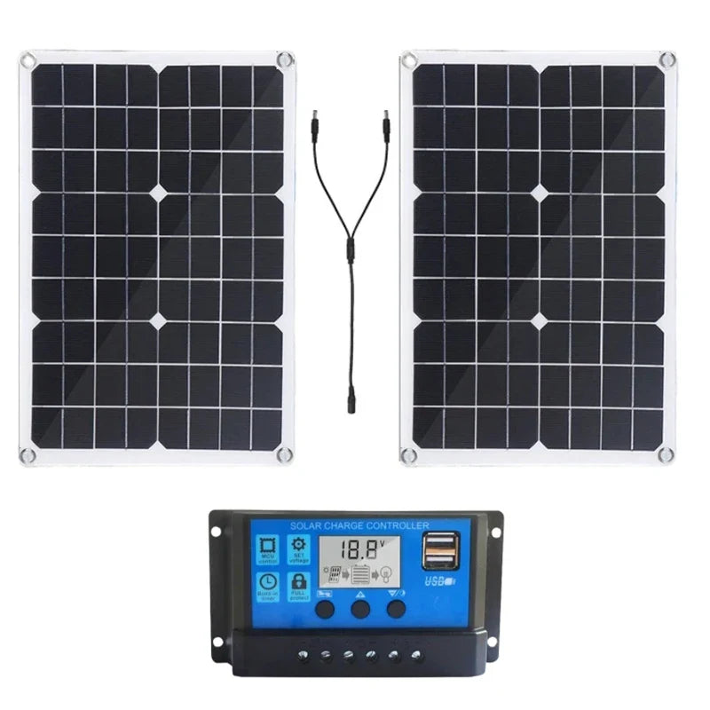 Carvallo Solpanel 1200W | Flexibel 12V Laddpanel | 2x USB & 100A Laddregulator | Utomhus Camping