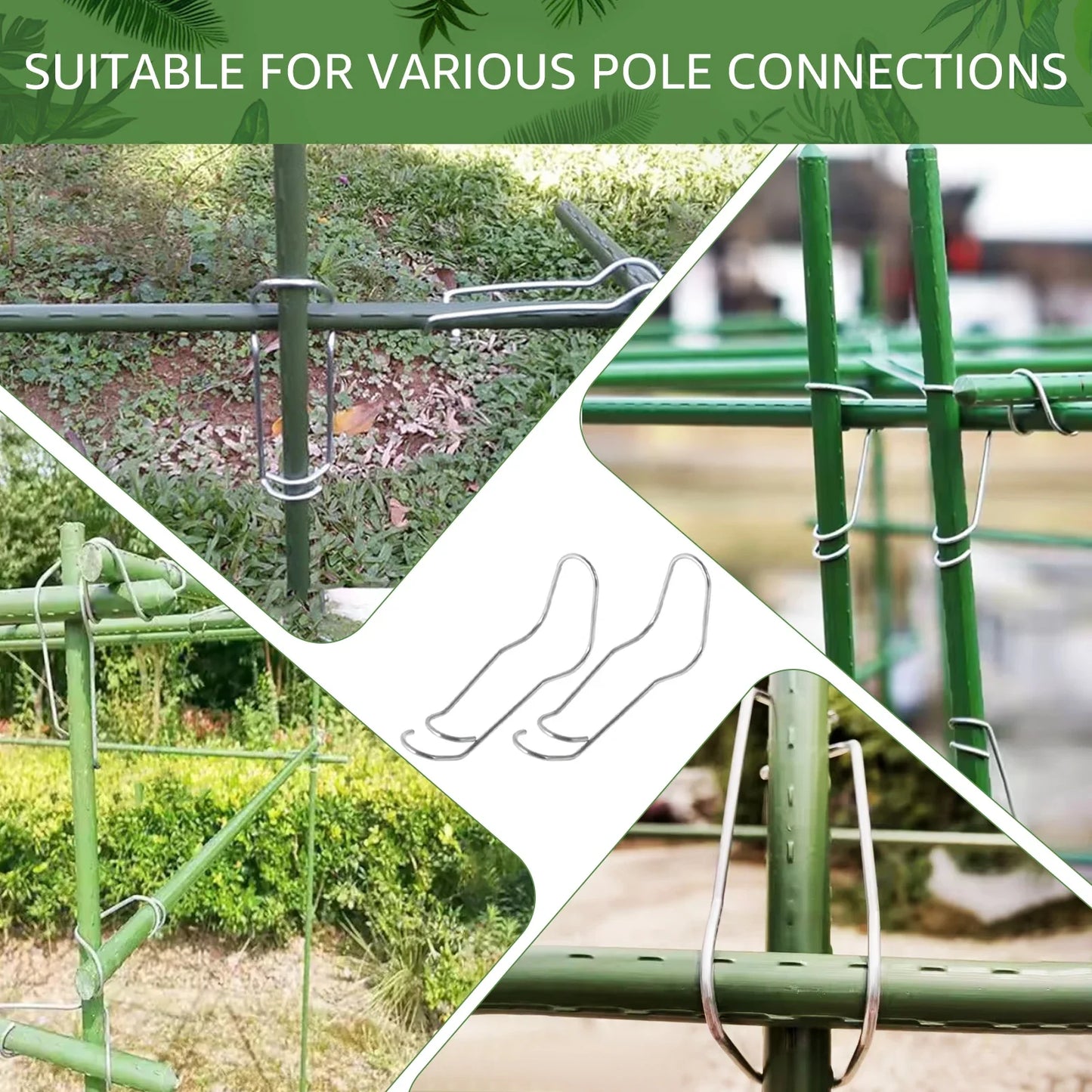 Carvallo växtstödskoppling | Stabil & Återanvändbar | För 11/16/20mm stänger | 50-pack