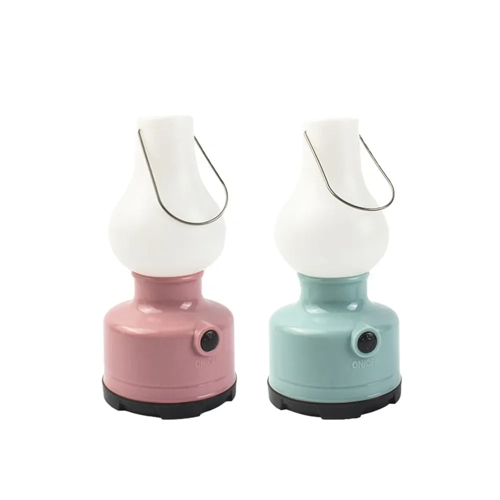 Carvallo CampLight | Bärbar utomhuslampa | 2 ljuslägen & vattentålig | För tält, vandring & trädgård – Grön/Rosa