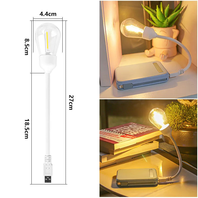 FlexiGlow - USB LED Vridbar Nattlampa – Flexibel Ljus för Läsning på Resande Fot