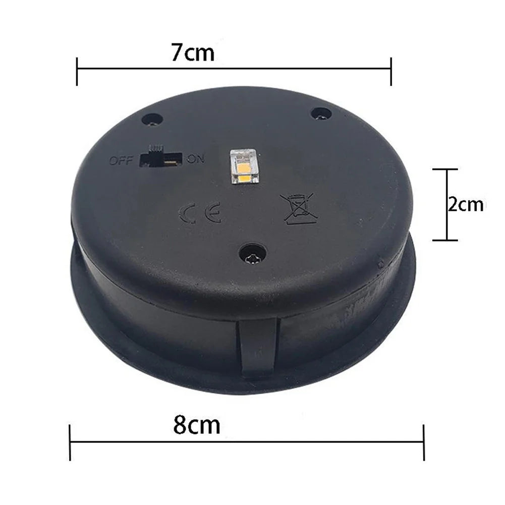 Carvallo Solarlampa grund 8 cm med LED-ljuskälla | Automatik På/Av | IP44 Väderbeständig | För Trädgård, Camping & DIY-Dekor