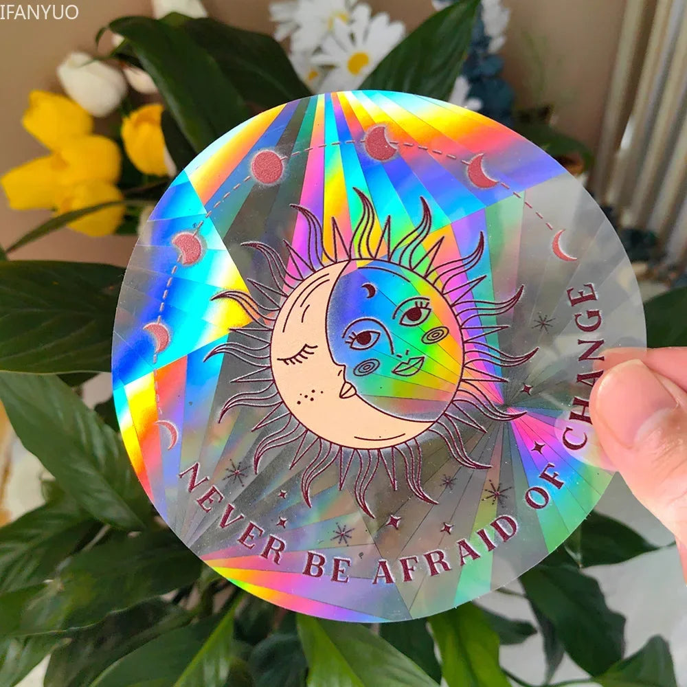 Carvallo fönsterdekal solfångare | Självhäftande med 3D-regnbågseffekt | För fönster, väggar & dekoration