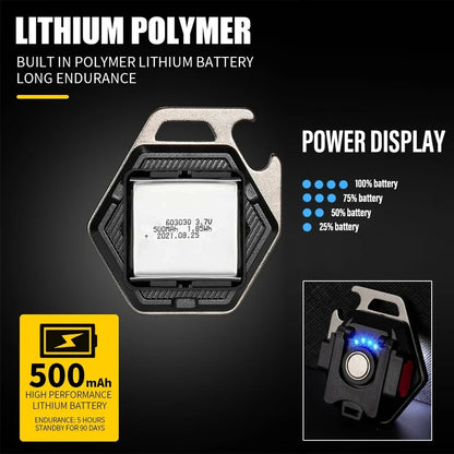 Carvallo Mini LED Campinglampa | USB-C Uppladdningsbar | COB-Arbetslampa med magnetfot | 7 Ljuslägen &amp; IP64 Vattenskydd