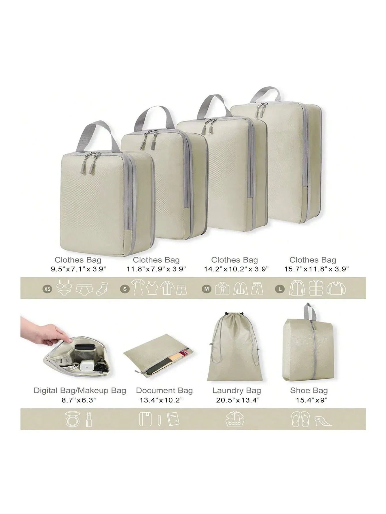 Carvallo-förvaringsväska PackEase | Kompakt & Mångsidig | För Kläder, Skor & Kosmetik | Platsbesparande & Robust