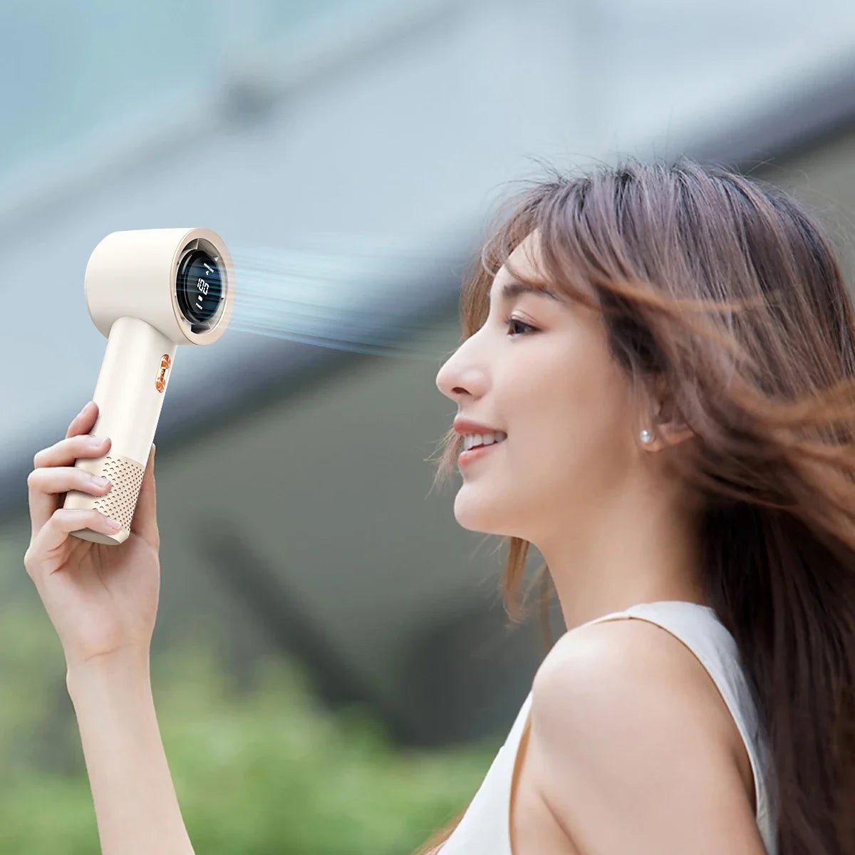 Carvallo-Luftare AirVento | Bärbar klimabrisfunktion | 6 rotorbladen & 199-stegs intensitetsreglering | Kompakt & Lätt